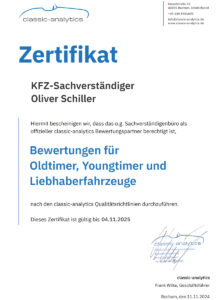 Urkunde - Kfz-Sachverständigenbüro Oliver Schiller in Olching